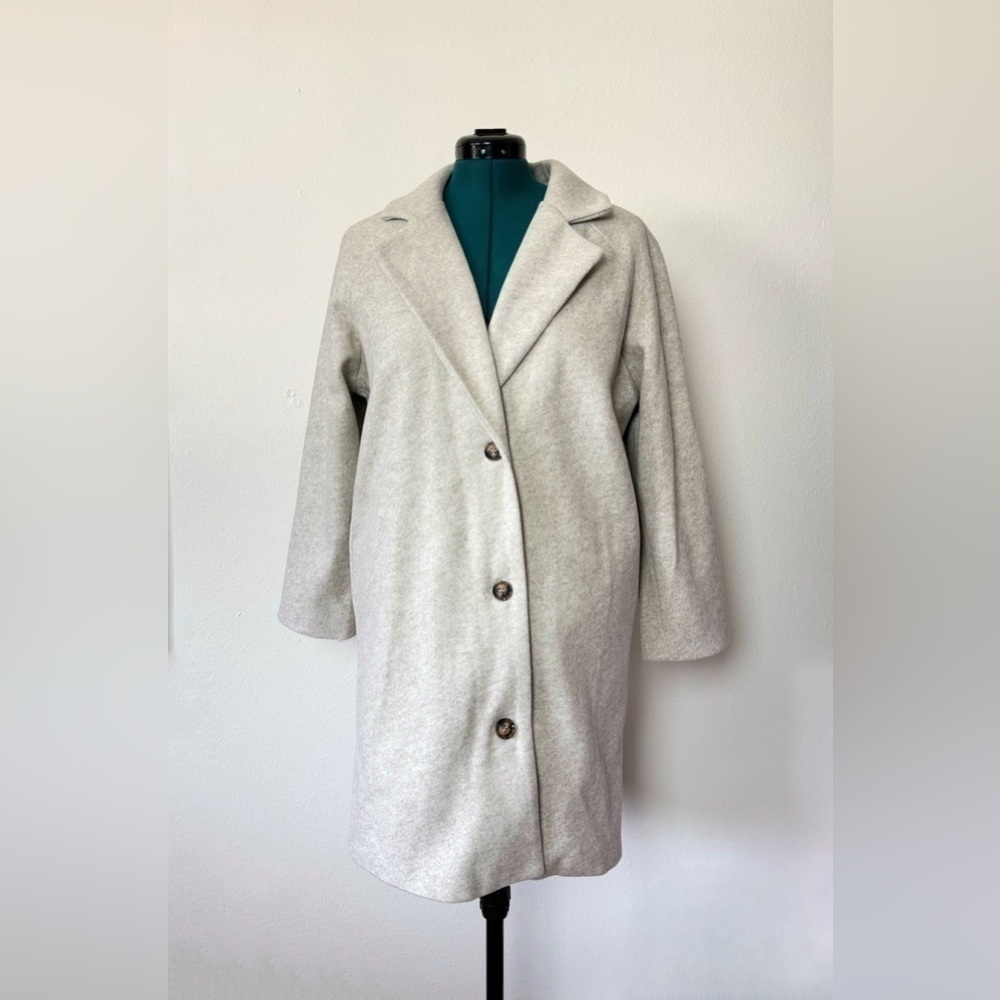 Lush Brand Women’s Unstructured Oversized Coat Small Overcoat Straight Academia - Picture 1 of 4